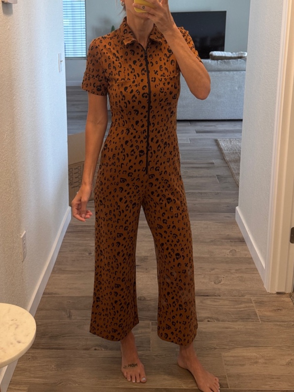 Free People Rust Leopard Print Jumpsuit - Picture 6 of 6